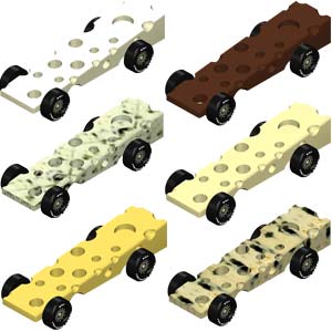 Swiss Cheese pinewood derby car